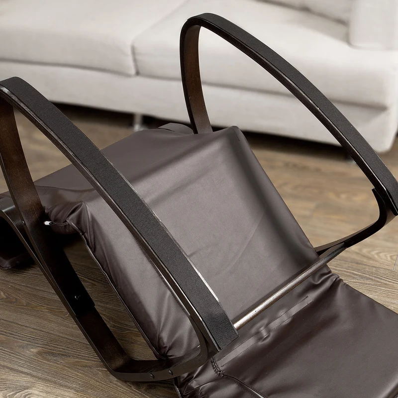SoBuy FST20-BR Fauteuil à Bascule Berçante Relax avec Pochette Latérale Amovible