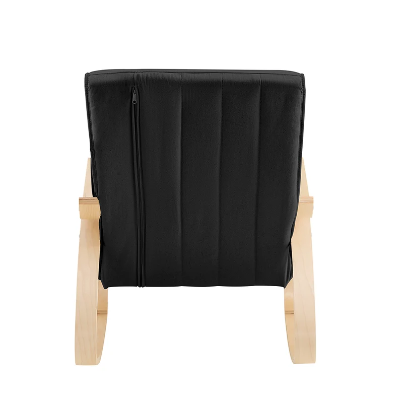 SoBuy FST16-SCH Rocking Chair, Fauteuil à bascule avec repose-pieds réglable design