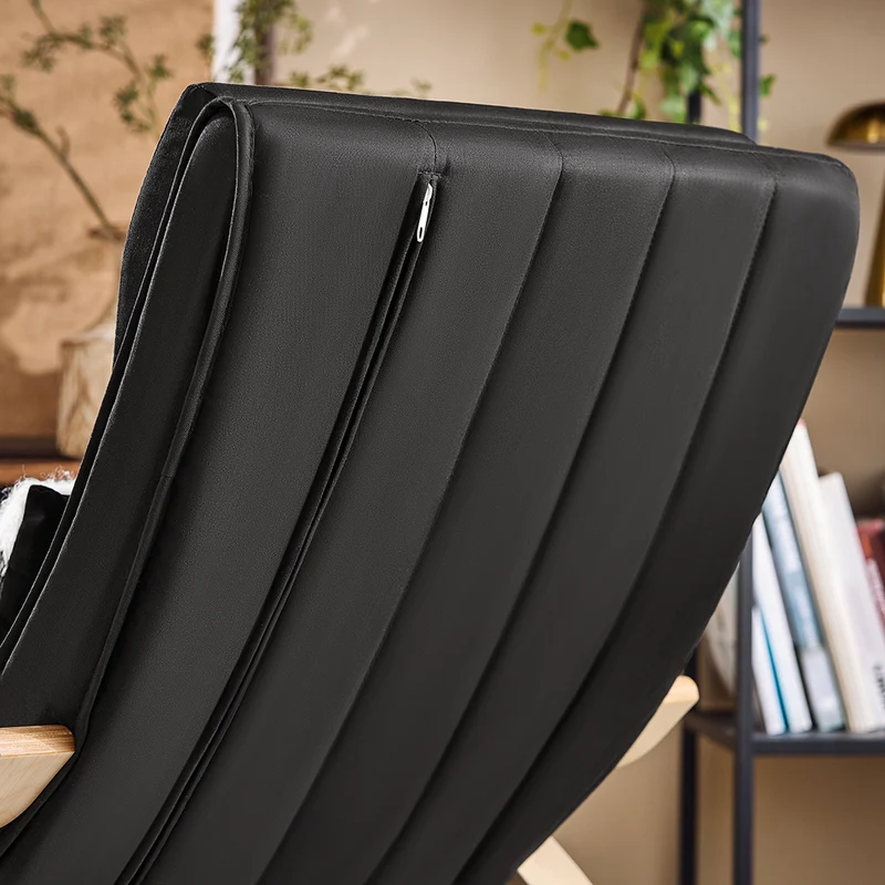 SoBuy FST16-SCH Rocking Chair, Fauteuil à bascule avec repose-pieds réglable design