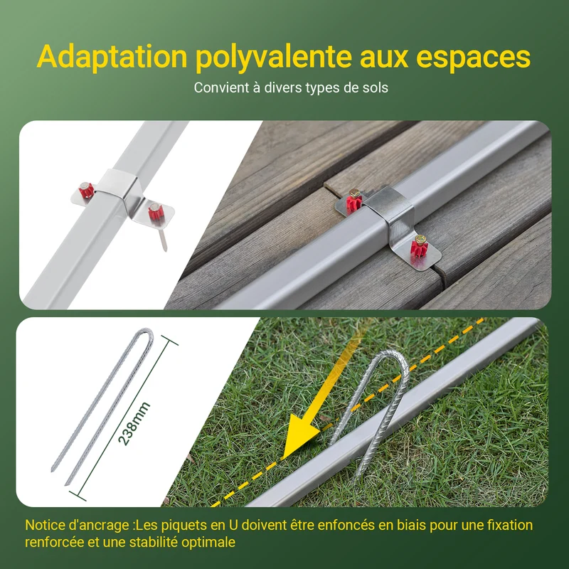 SoBuy KLS11-L-GR Abri de Jardin Imperméable avec Crochets, pour Vélo, Moto et Outils, Résistant à l’Humidité, Rangement Optimisé – L159×P219×H165 cm, Vert