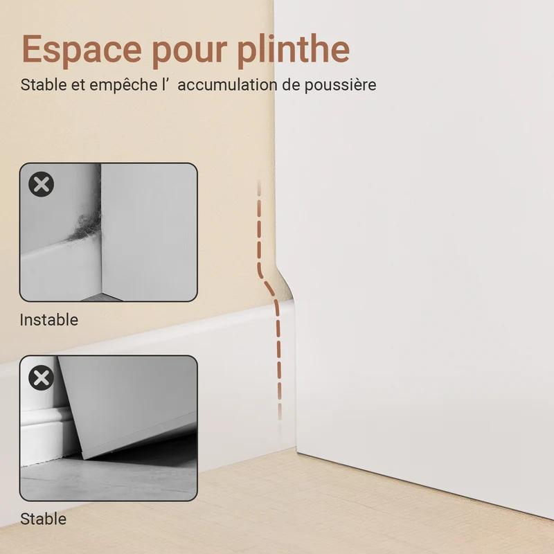 SoBuy FBT163-WN Table de Chevet Slim avec Tiroir, Plateau Amovible et Découpe pour Plinthe – L20×P35×H60 cm, Charge 20 kg, Blanc et Naturel