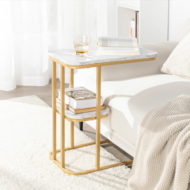 SoBuy FBT110-G Table d’Appoint Moderne Bout de Canapé à Café Table Basse Table de Chevet Effet