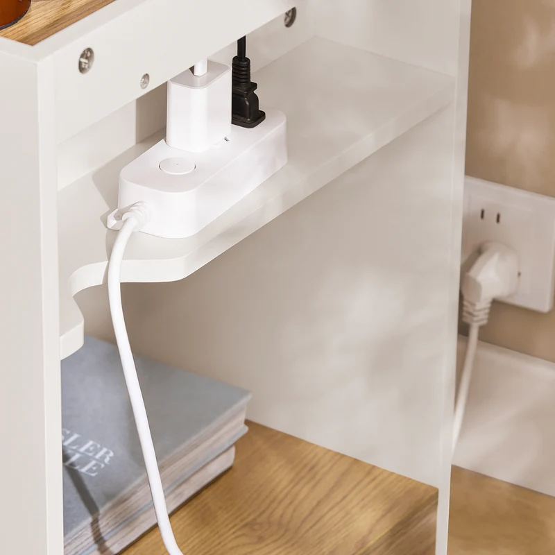 SoBuy FBT128-WN Table de Chevet, Table de Nuit, Table d'Appoint, Bout de Canapé avec 1 Tiroir pour Salon, Chambre