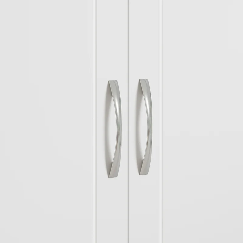 sebuyfr.comG231-L-W Meuble Haut Suspendu 90 cm – 3 Portes, Étagère Réglable – Blanc
