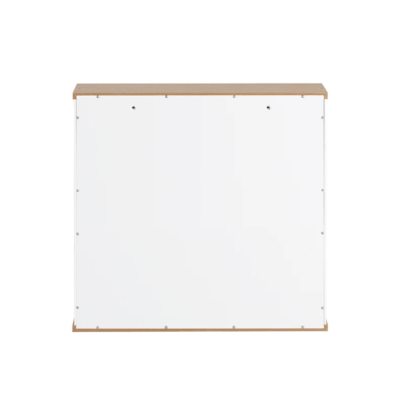 SoBuy BZR42-W Armoire Murale Salle de Bain avec Portes Persiennes et Étagères Réglables – 60×56×19 cm – Blanc