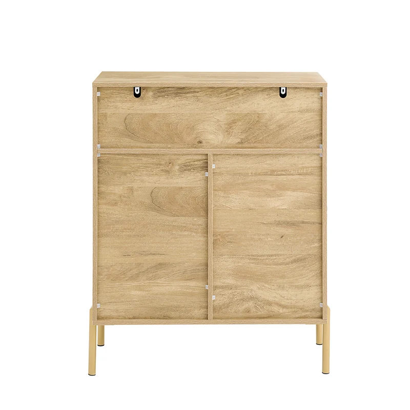 SoBuy FSB96-G Armoire à Chaussures avec 2 Portes Effet Miroir et 5 Compartiments – L83×P38×H100 cm, Charge 80 kg, Finition Dorée