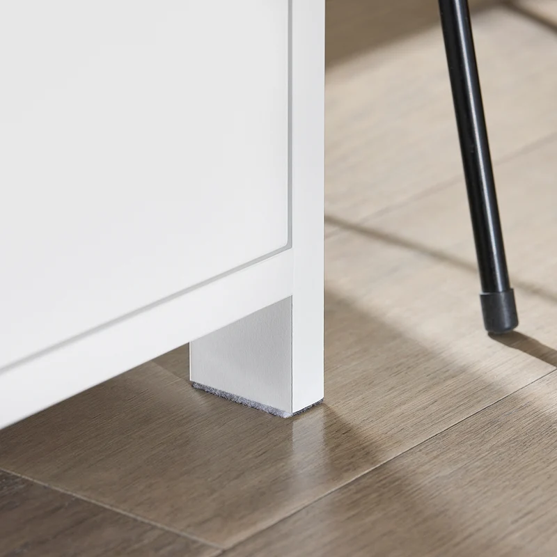 sebuyfr.comG258-II-W Table de Chevet avec 2 tiroirs et étagère, Table de Nuit pour Chambre à Coucher - Meuble de Rangement Moderne L45 x P38 x H55 cm Blanc
