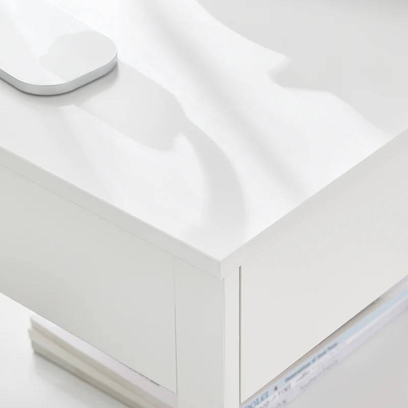 sebuyfr.comG258-II-W Table de Chevet avec 2 tiroirs et étagère, Table de Nuit pour Chambre à Coucher - Meuble de Rangement Moderne L45 x P38 x H55 cm Blanc