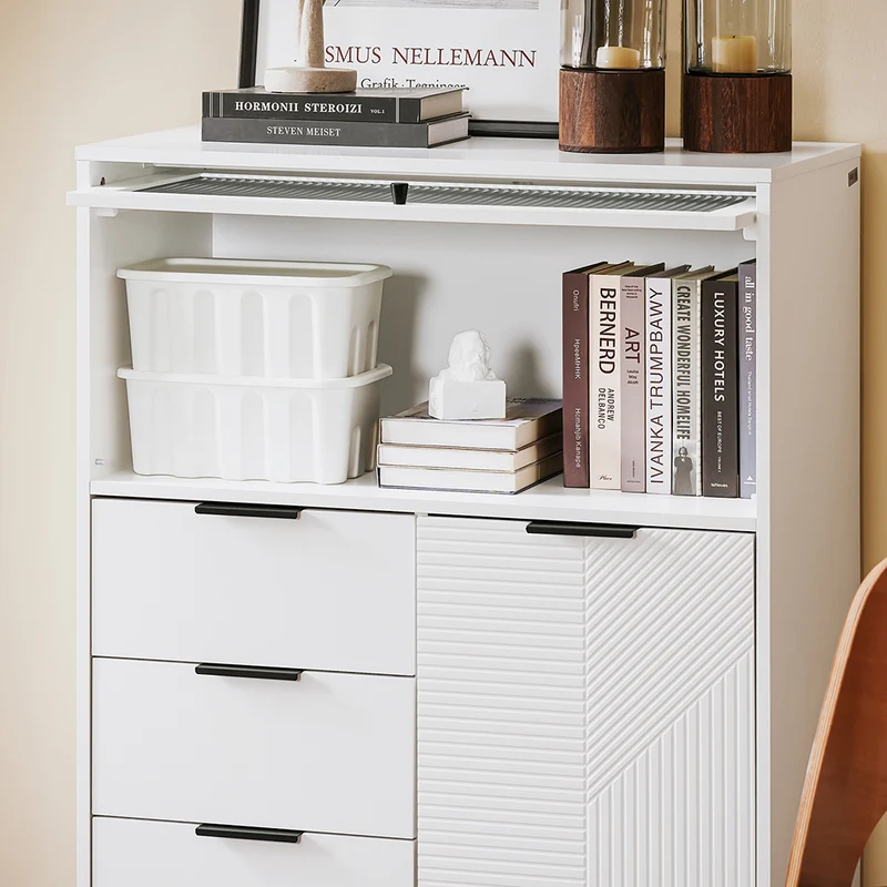 SoBuy FSB94-W Meuble Chaussures, Meuble Entrée, Commode, Armoire de Rangement