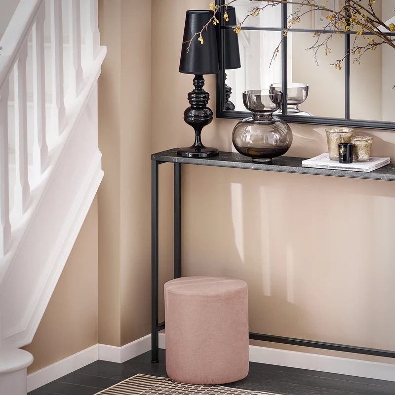 SoBuy FSB19-XL-SCH Console d’Entrée Design Fonctionnel et Gain de Place, Design Moderne, Style Industriel, pour Salon et Chambre – L120×P20×H80 cm, Métal, Noir