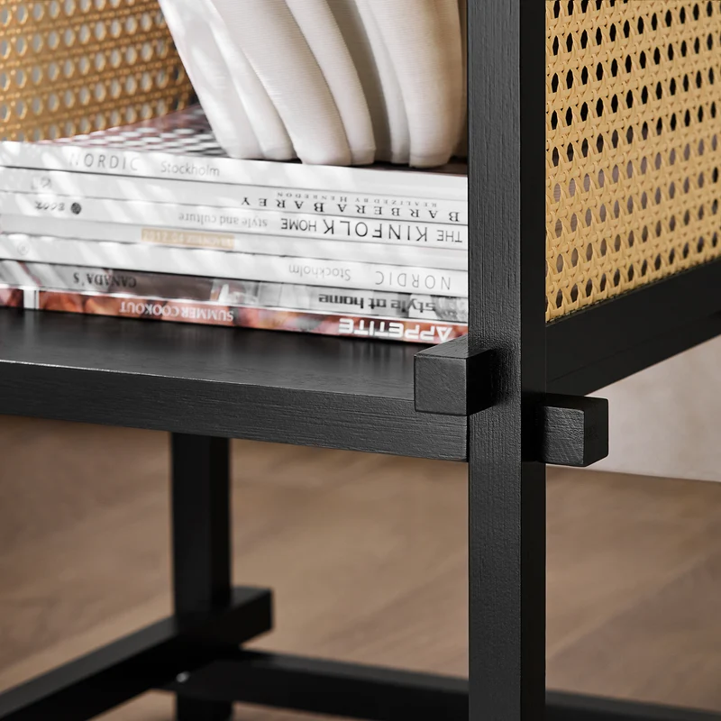 SoBuy HFBT03-SCH Table d'appoint Design, Table Basse Carrée, Bout de Canapé, Table de Chevet avec Compartiment Ouvert