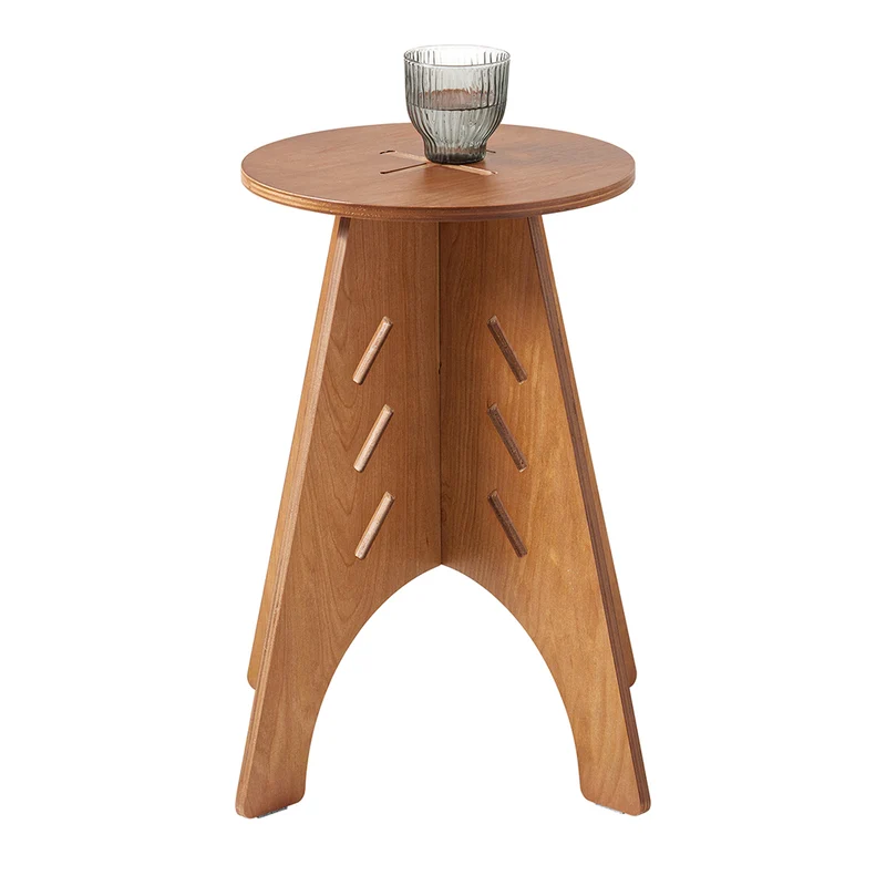 SoBuy HFBT01-K-BR Table d'appoint Ronde en Bois Table Basse Ronde Table de Nuit Table de Chevet Bouts de Canapé Marron en Tenons et Mortaises