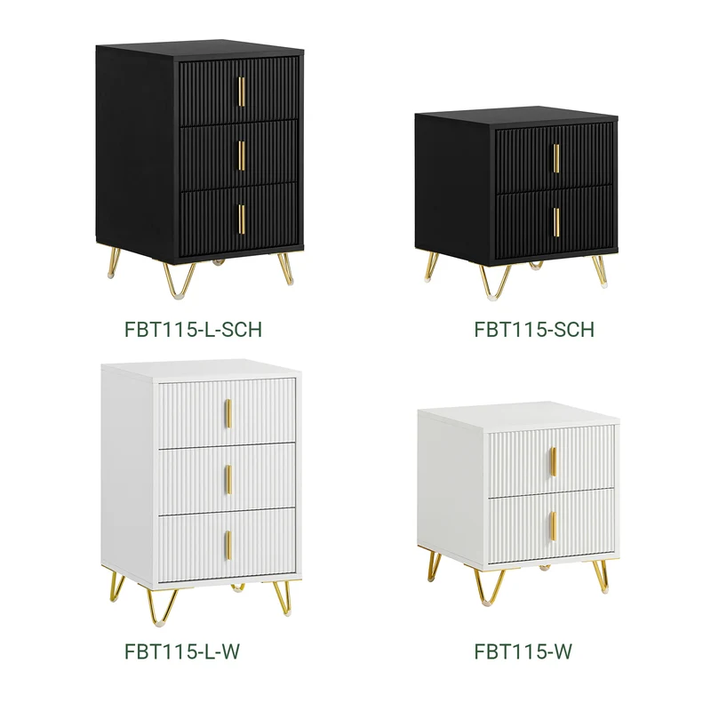 SoBuy FBT115-SCHx2 Lot de 2 Table de Chevet - Table de Nuit avec 2 tiroirs, Table d'appoint pour Chambre à Coucher - Meuble de Rangement Moderne, Noir L40 x P40 x H47 cm
