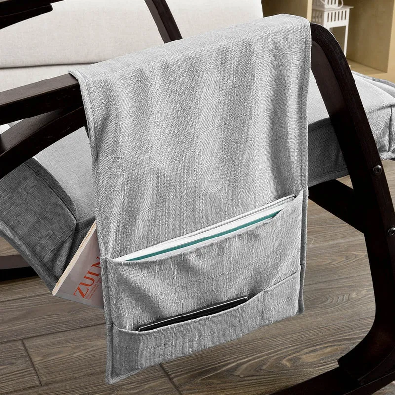 SoBuy FST20-HG Fauteuil a Bascule, Relax Rocking Chair, Chaise a Bascule avec Repose-Pieds, Appui-tête réglables et Poche latérale, Gris