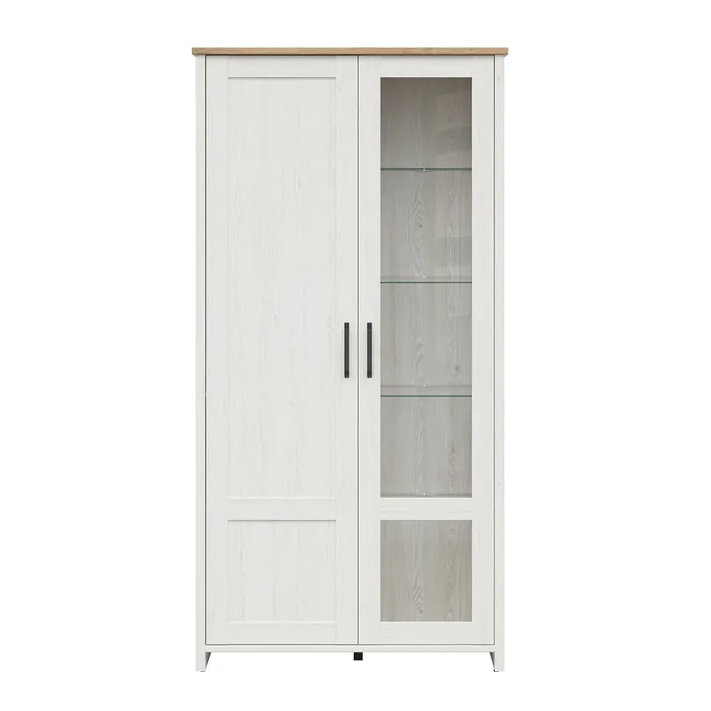 Vaisselier 2 portes Aksel Blanc et Bois