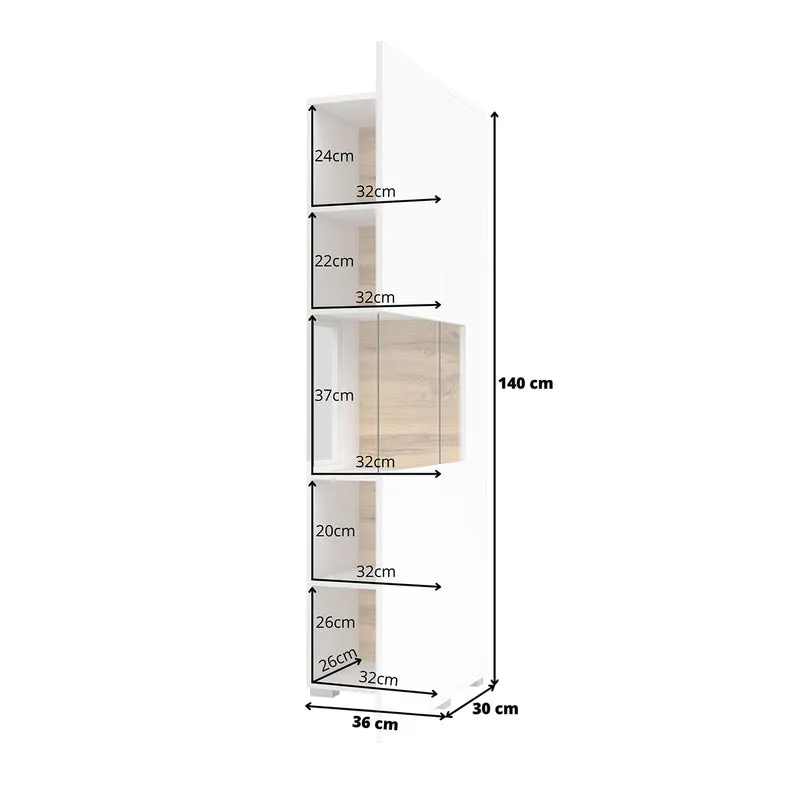 Vitrine 1 porte Glora Blanc