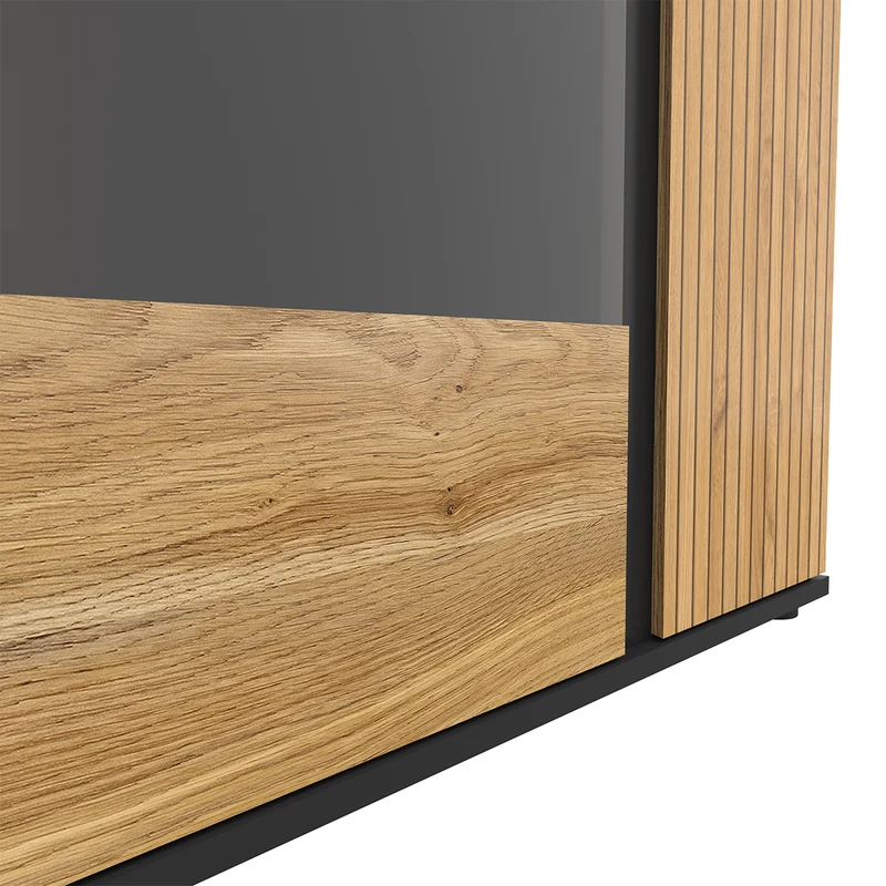 Vaisselier bas 2 portes Pia Noir et Bois