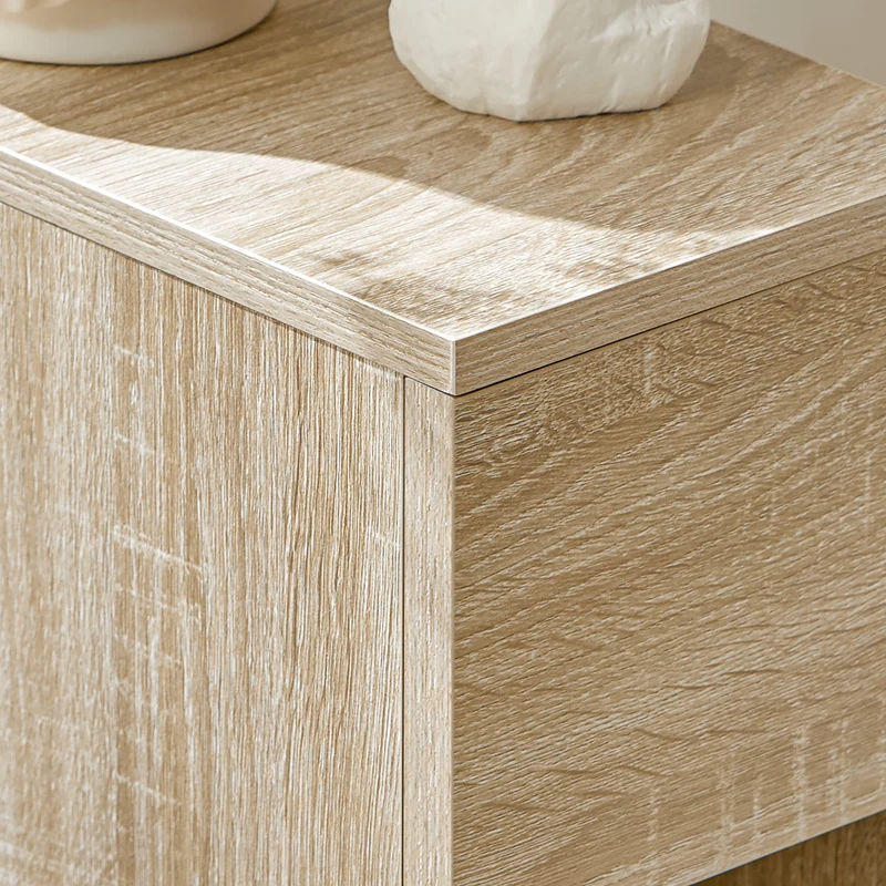 SoBuy FBT111-Nx2 Lot de 2 Tables de Chevet avec Tiroir, Gain de Place, pour Salon et Chambre, Rangement Optimisé, Design Fonctionnel – L20×P35×H60 cm, Naturel