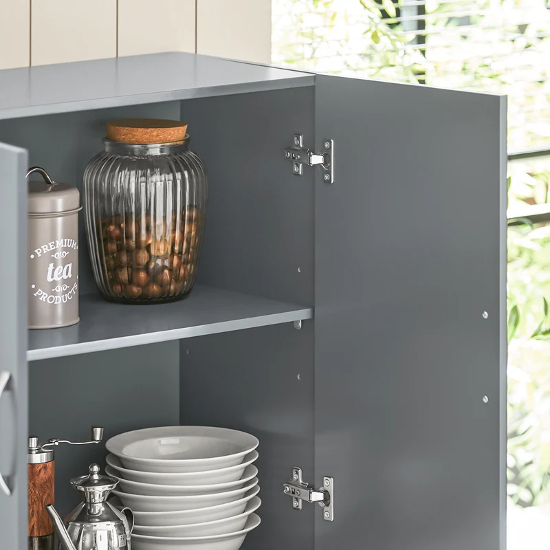 sebuyfr.comG231-DG Meuble Haut Salle de Bain Suspendu Armoire Murale avec Étagère Réglable et Porte Rangement Mural Compact pour Salle de Bain, WC ou Cuisine Gris 60x30x60 cm