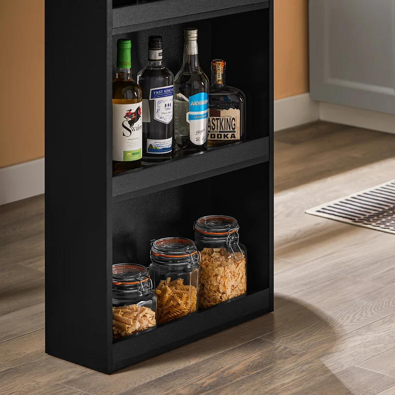 SoBuy FWT17-II-SCH Table de Bar Haute de Cuisine Table Mange Debout pour Petits Espaces, Bar pour Cuisine, Salon, Bureau ou Bar à Café Noire 112 x 57 x 106 cm
