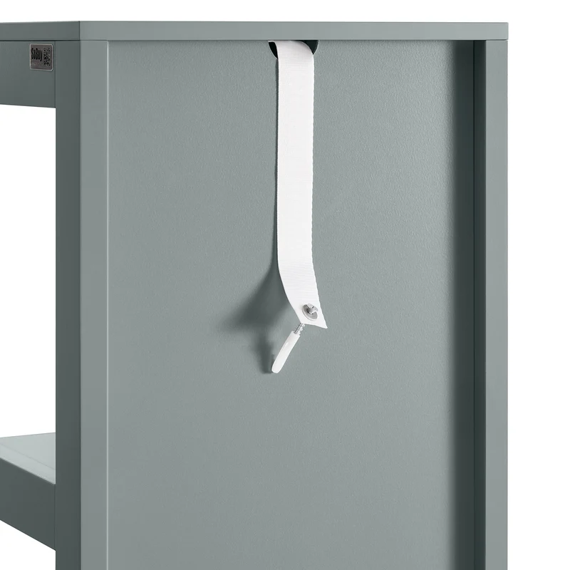 sebuyfr.comG126-SG Colonne Salle de Bain avec 4 Étagères et 2 Tiroirs, Gain de Place, pour Salle de Bain et WC, Usage Quotidien – L30×P30×H140 cm, Bois, Gris Clair