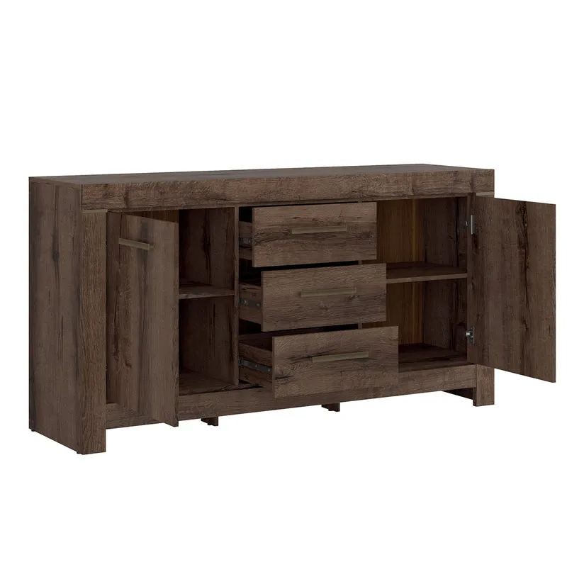 Buffet 2 portes 3 tiroirs Adam Bois foncé