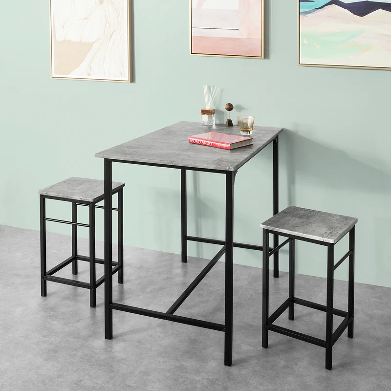 SoBuy OGT11-HG Ensemble de table haute pour salle à manger avec 4 tabourets