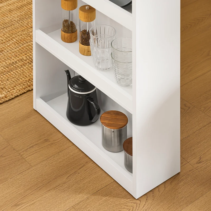 SoBuy FWT17-II-W Table de Bar Table Haute de Cuisine Table Mange Debout pour Petits Espaces, Bar pour Cuisine, Salon, Bureau ou Bar à Café Blanche 112 x 57 x 106 cm