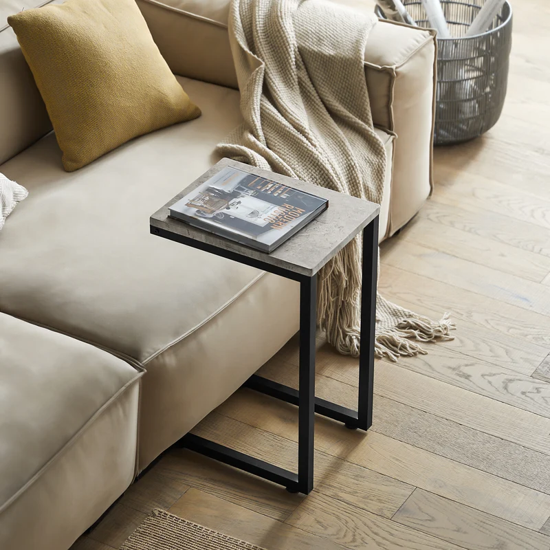 SoBuy FBT44-HG Table d'appoint Moderne - Table Basse Salon, Bout de Canapé à Café 40x30x60 cm Noir & Gris