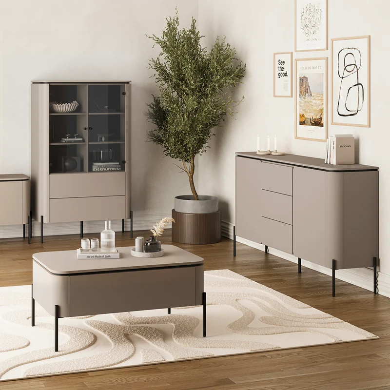 Vaisselier 2 portes 2 tiroirs Junon Taupe