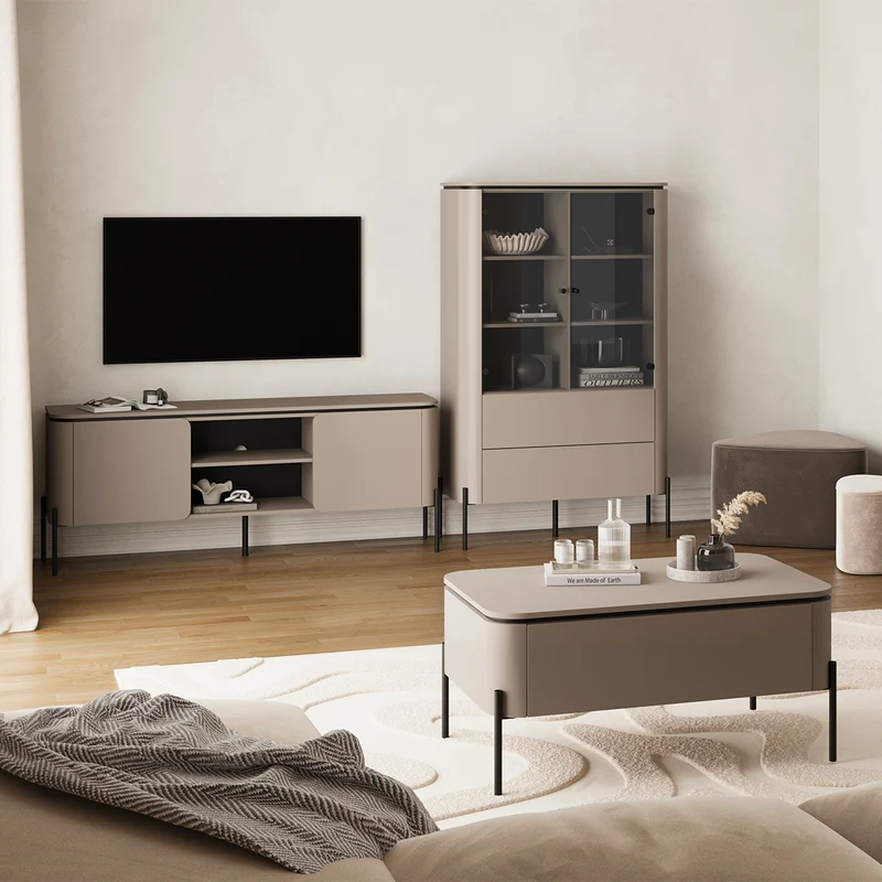 Vaisselier 2 portes 2 tiroirs Junon Taupe