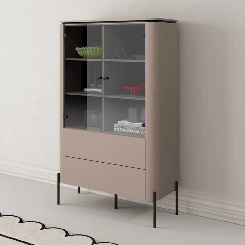Vaisselier 2 portes 2 tiroirs Junon Taupe