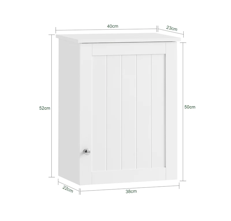 SoBuy BZR19-W Armoire Murale Salle de Bain avec Étagères Réglables, pour Salle de Bain et WC, Rangement Optimisé, Usage Quotidien – L40×P23×H52 cm, Bois, Blanc