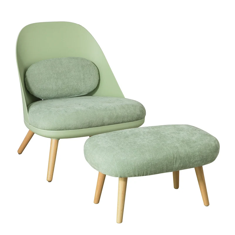 SoBuy FST63-GR Fauteuil Relax avec Repose-Pieds Tabouret Chauffeuse Salon Chambre