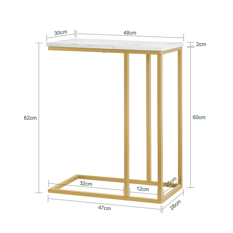 SoBuy FBT87-G Table d’Appoint Moderne Bout de canapé à Café Table de Chevet Effet Marbre
