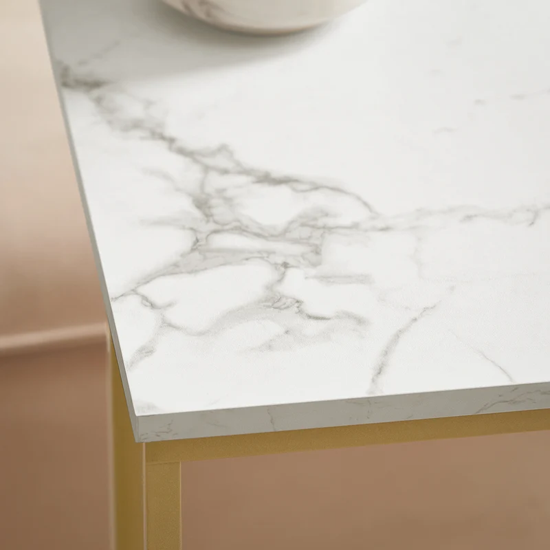 SoBuy FBT87-G Table d’Appoint Moderne Bout de canapé à Café Table de Chevet Effet Marbre