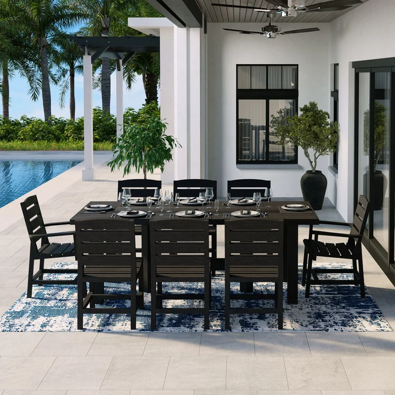 Table à manger extérieure en plastique recyclé - Napa T301-T302