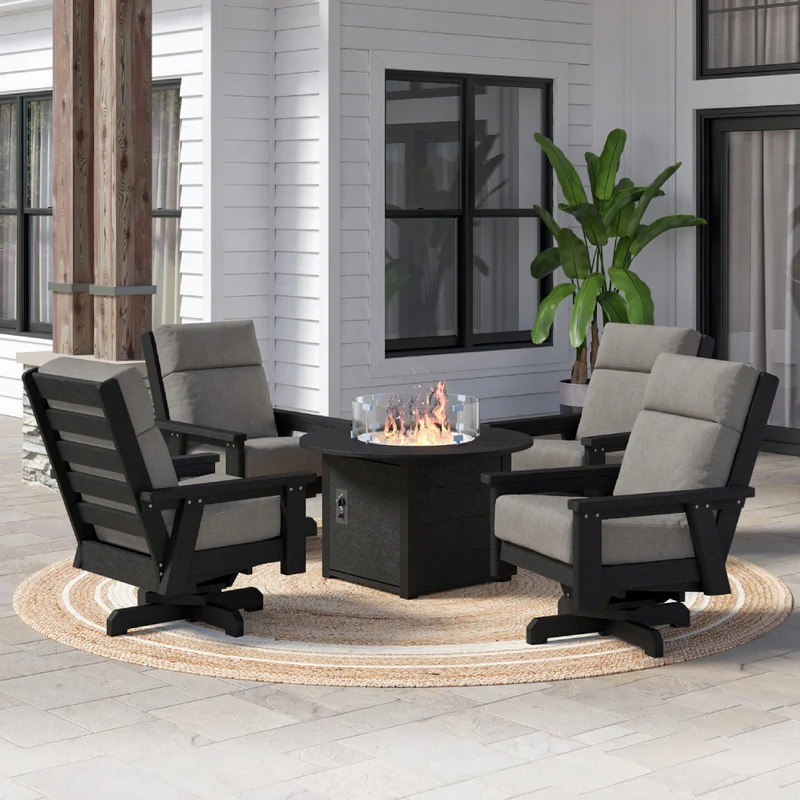 Fauteuil extérieur pivotant en plastique recyclé - Charleston DSF294