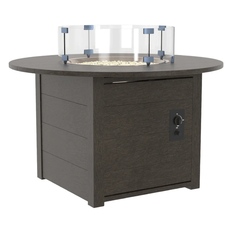 Table extérieure en plastique recyclé avec foyer Crystal Fire Plus - FT02