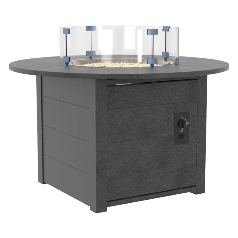 Table extérieure en plastique recyclé avec foyer Crystal Fire Plus - FT02