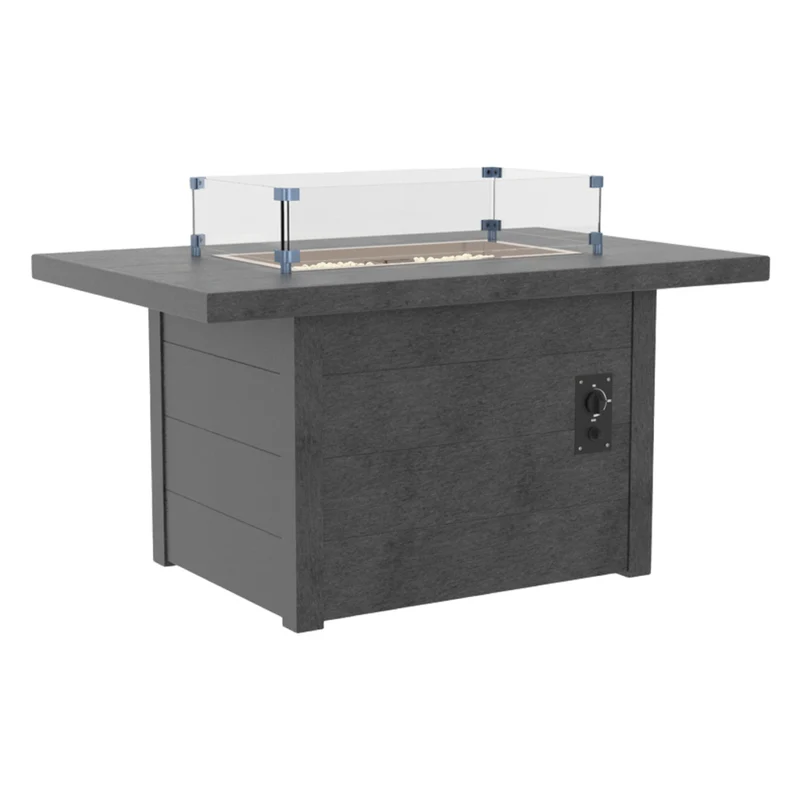 Table extérieure en plastique recyclé avec foyer Crystal Fire Plus - FT01