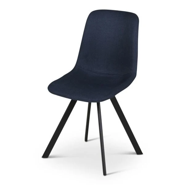 Chaise en tissu bleu marine