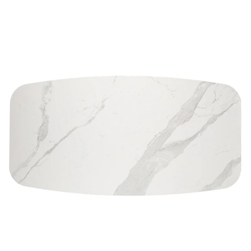 Table de salle à manger rectangulaire avec contour arrondi en céramique - Rafa