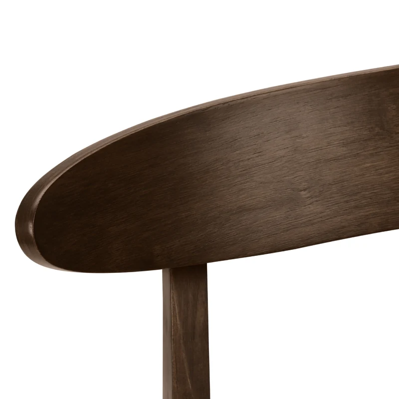 Ensemble de 2 chaises de salle à manger en bois brun avec assise rembourrée en tissu beige - I 1365