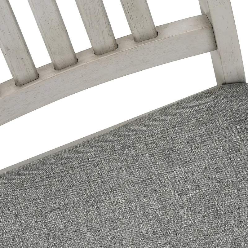 Ensemble de 2 chaises de salle à manger en bois avec assise rembourrée en tissu gris - I 1256