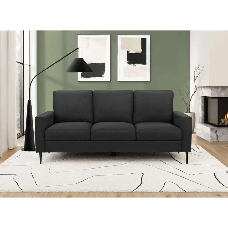 Sofa aspect cuir et en tissu