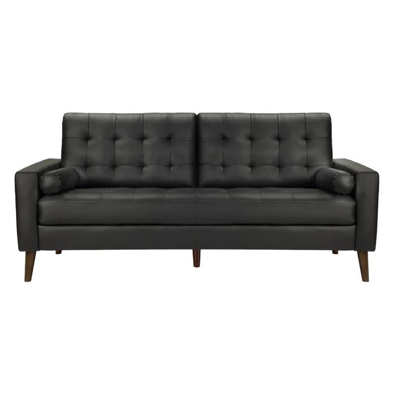 Sofa condo en tissu ou aspect cuir avec coussins