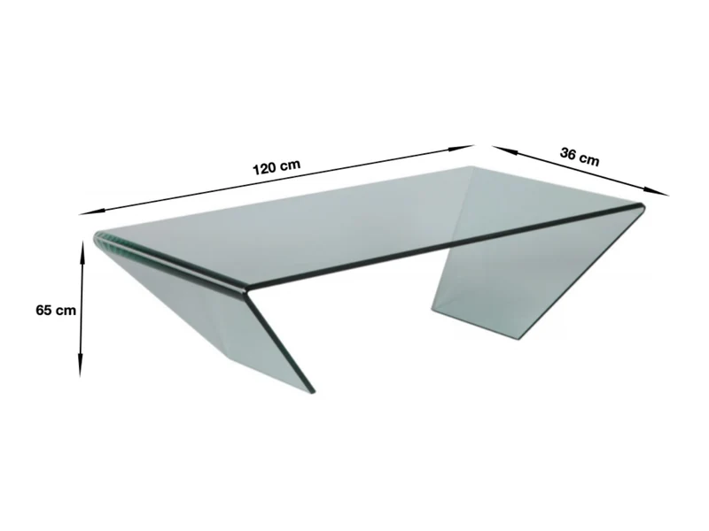 Table basse en verre rectangulaire - Kidsy