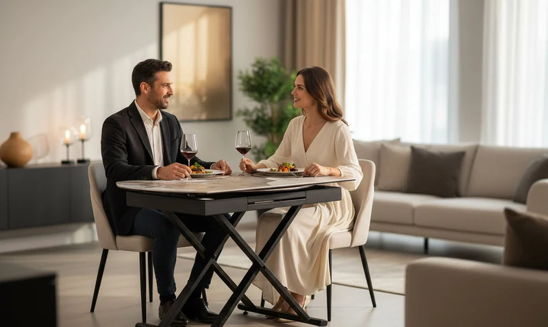 Table basse céramique marbre relevable – Setty