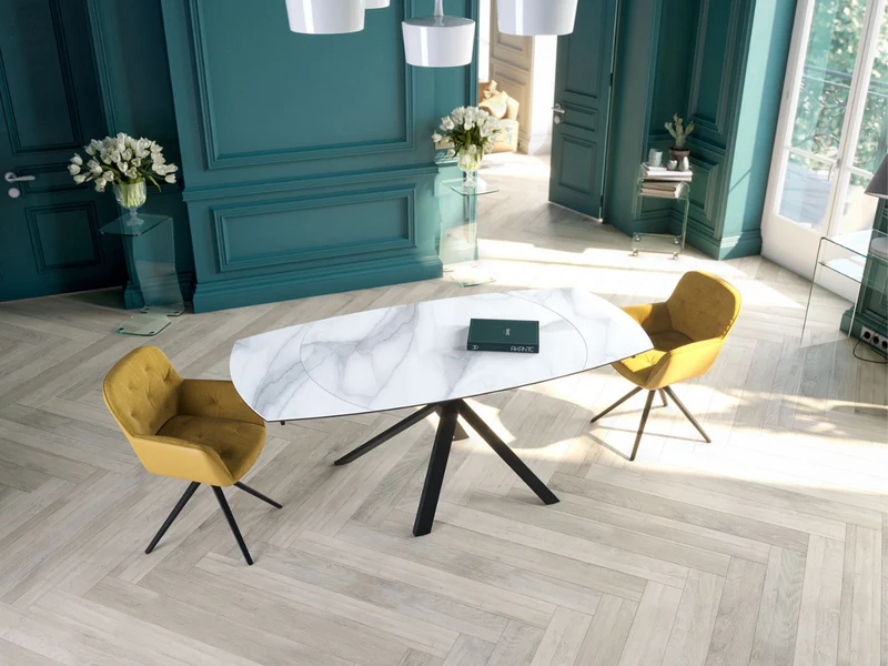 Table extensible céramique pivotante - Kheops Akante